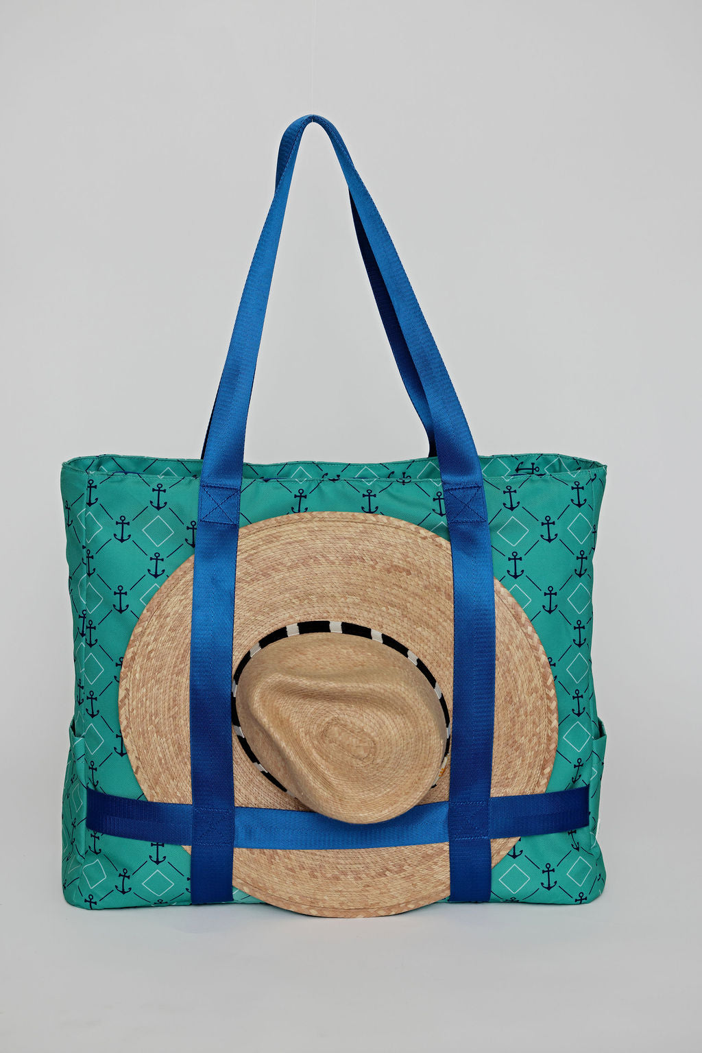 Green solmate carry on tote bag with wide brim hat