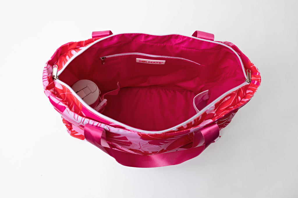 solmate tote waterproof interior with pockets and cup sleeve